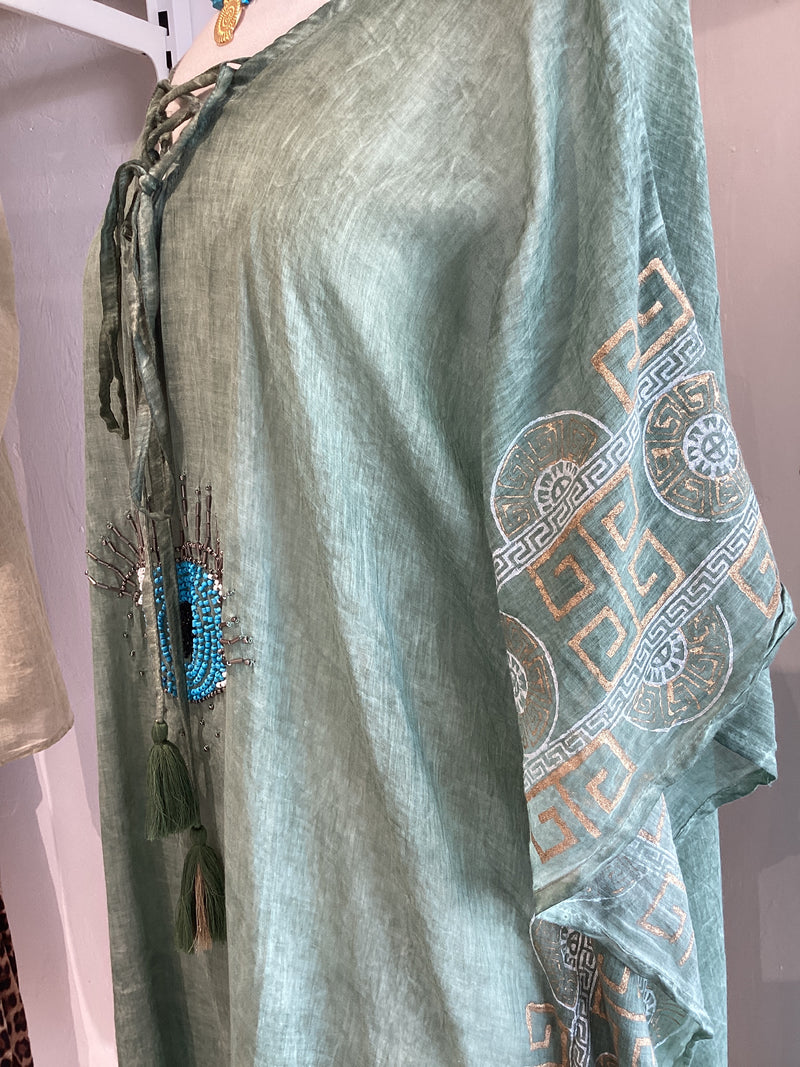 Paros Maxi Mati Kaftan - Green