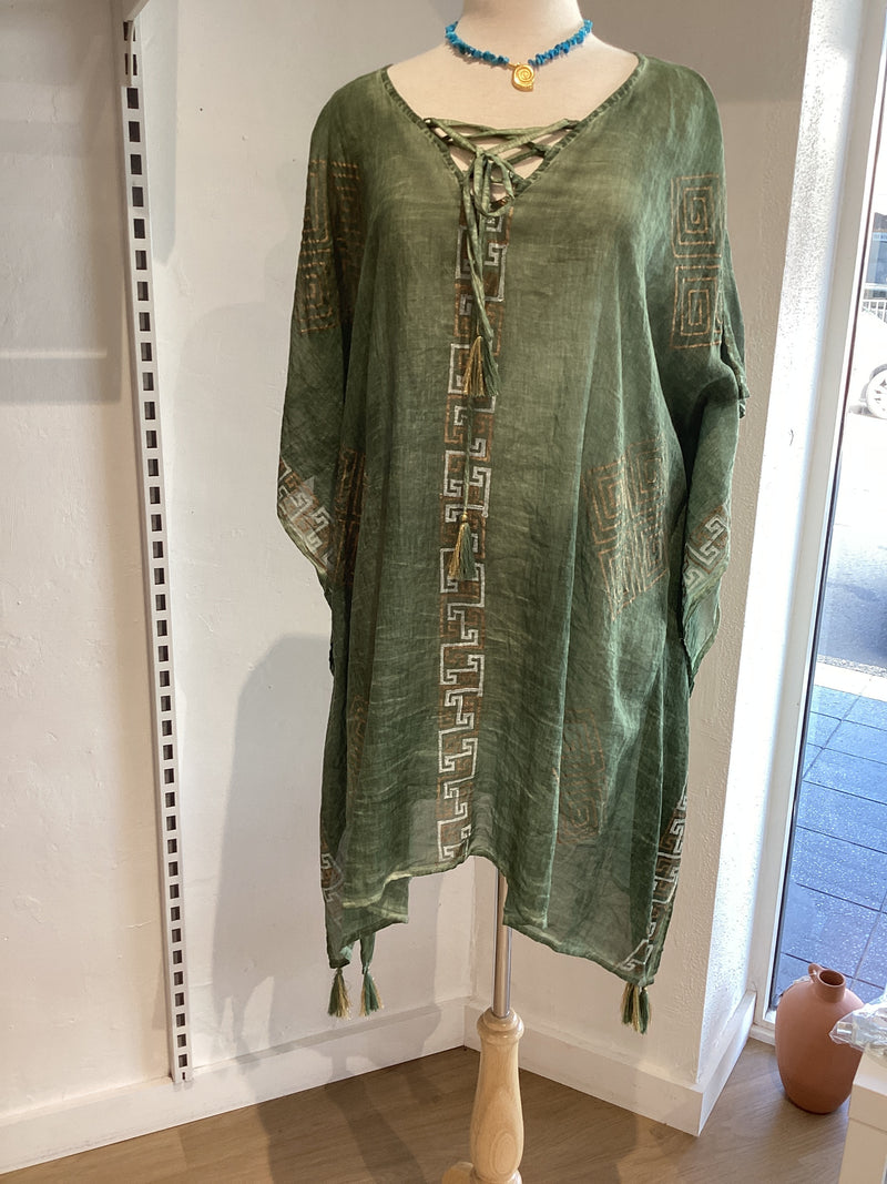 Corfu short Kaftan - Green