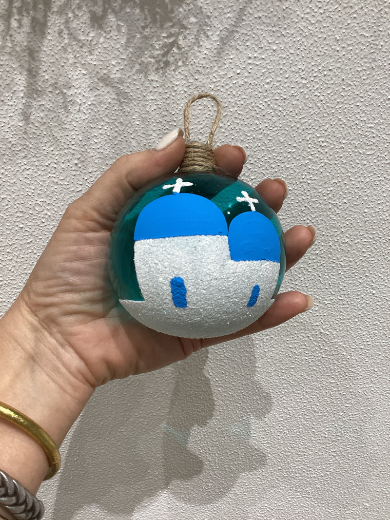 Hand Blown Glass Bauble Santorini