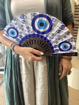 Greek Mati (Evil Eye) Fan - Various colours