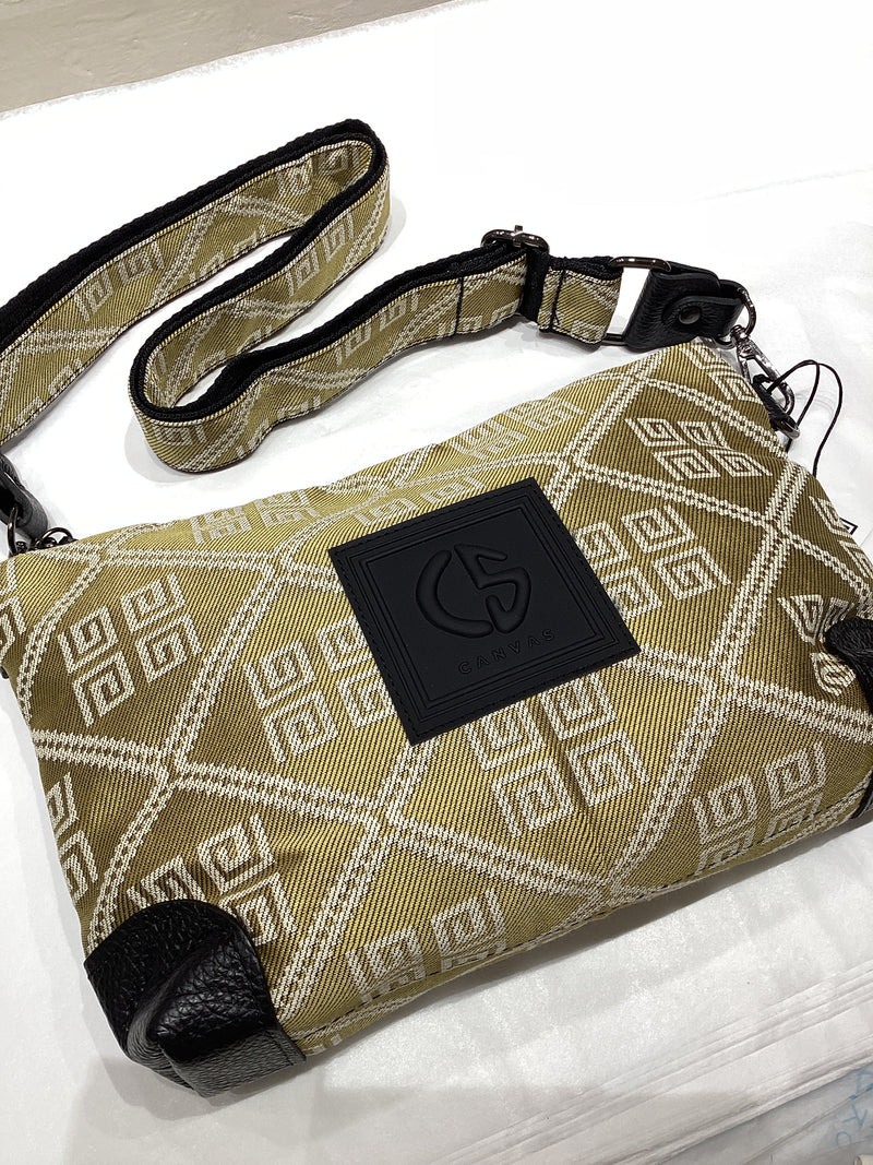 KIRKI #8 Gold and White Greek Handbag