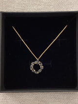 Sterling Silver Rhodium Plated Olive Wreath Necklace