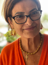 HERA - GREEK HAMMERED GOLD LOOP EARRINGS