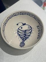 Greek Large Fish design ceramic bowl