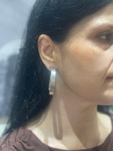 SOPHIA GREEK HAMMERED SILVER LARGE LOOP EARRINGS