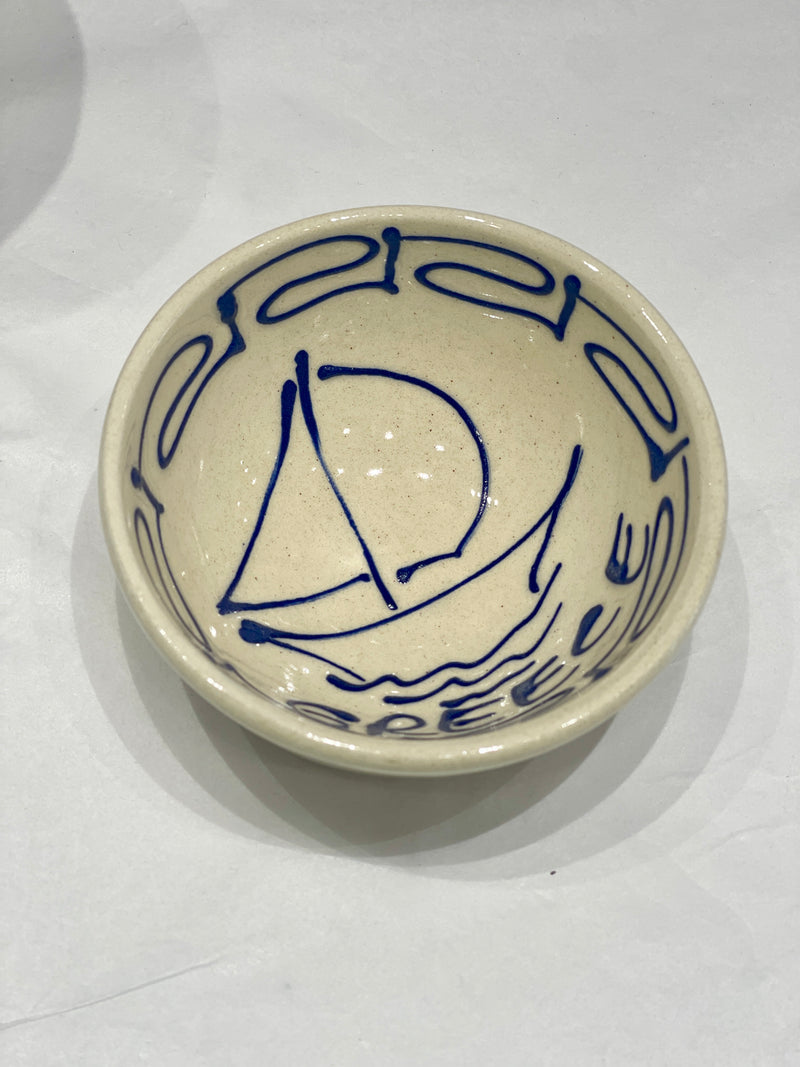 Greek Small Sailing boat ceramic bowl