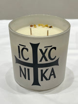 NIKA Candle Greek Orthodox Cross 400gm LIVANI SOY CANDLE - large