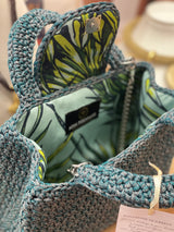 Miss Polyplexi - Ariel Green/Grey Crochet Cross Body Bag