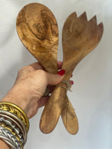 Olive Wood Salad Servers from Crete