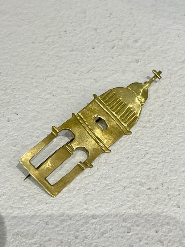 Brass Church Brooch Pin #1