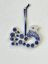 Porcelain Blue and White Dove Xmas Decoration