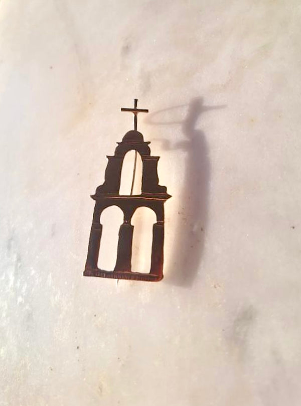 Brass Church Brooch Pin #2