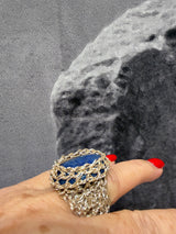 Hara Karamichali Lapis Lazuli  Medium Stone Ring - Silver