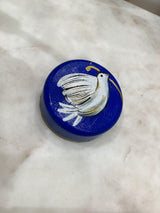 Greek Handpainted Ornament - Round Design with Dove