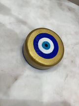 Greek Handpainted Ornament - Round Design with Circle Mati