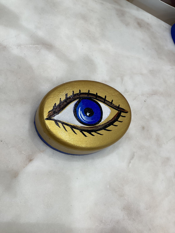 Greek Handpainted Ornament - Oval Design with Mati