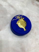Greek Handpainted Ornament - Round Design with Gold Pomegranate