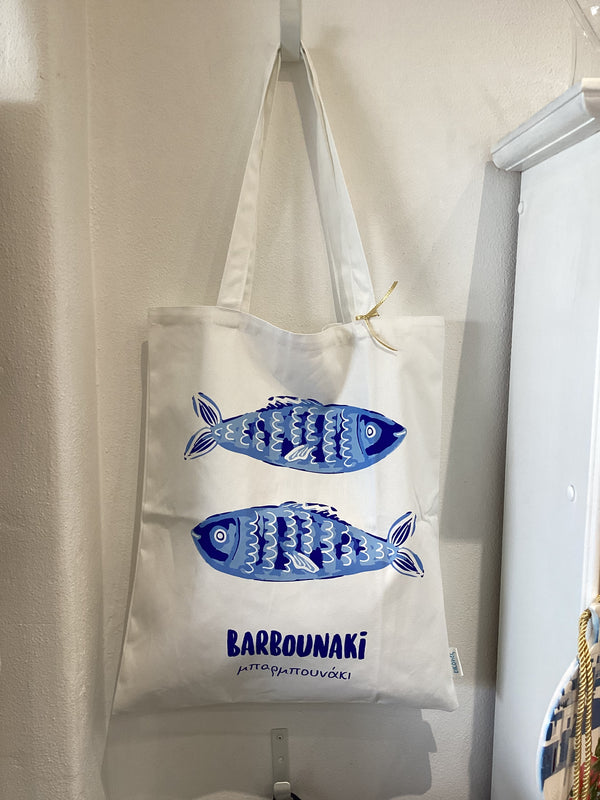Barbounaki Tote - Blue & White