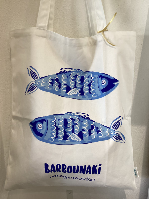 Barbounaki Tote - Blue & White