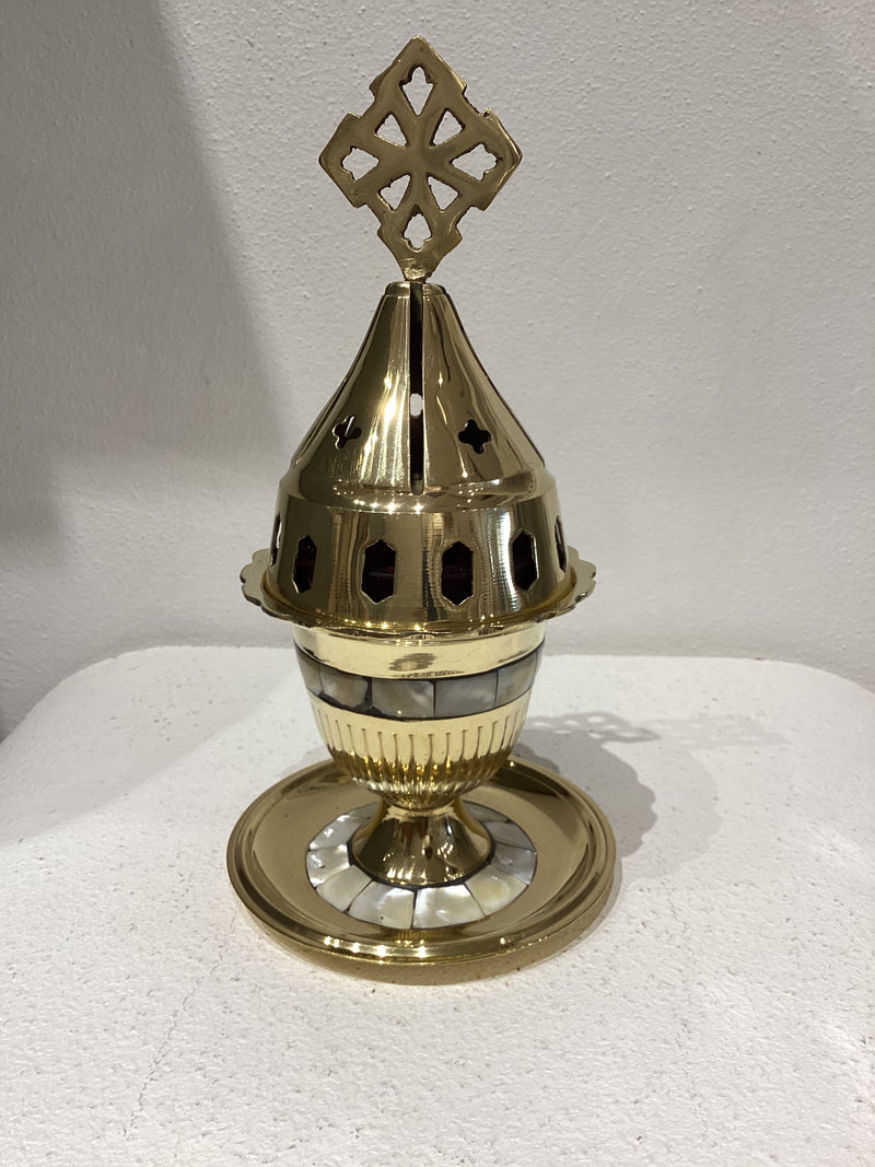 Large Kandili - Brass & Mother of Pearl