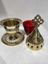 Large Kandili - Brass & Mother of Pearl