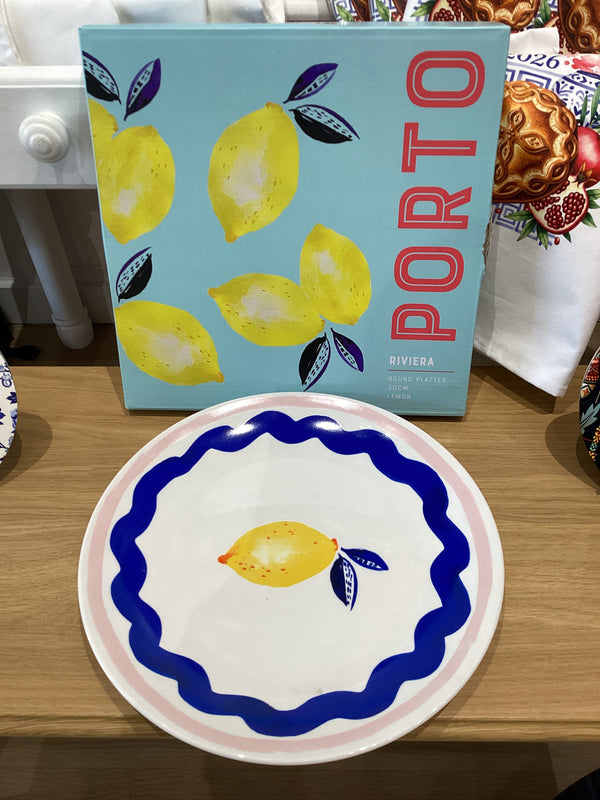 Large Porcelain Platter - Lemon