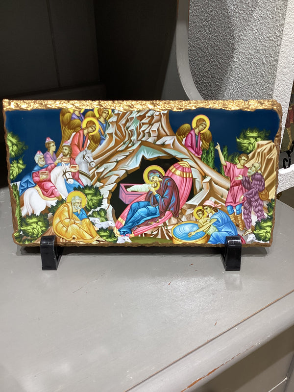 Christmas Religion Slate Decor - Birth of Christ
