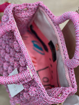 Alma Pink Crochet Tote Bag