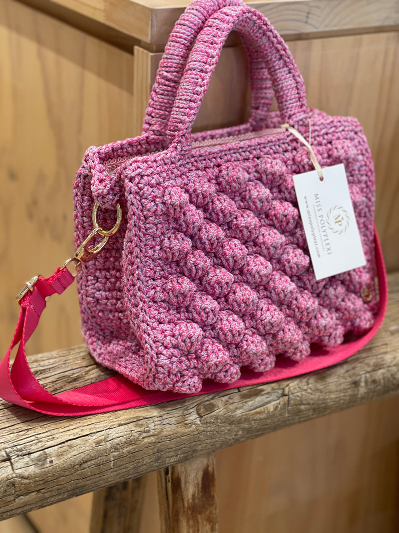 Alma Pink Crochet Tote Bag