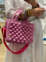 Alma Pink Crochet Tote Bag
