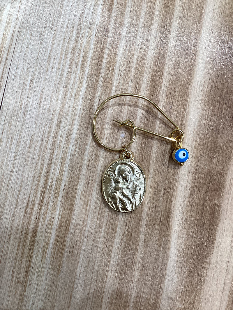 Panagia Filakto with Mati Baby Pin - Gold or Silver