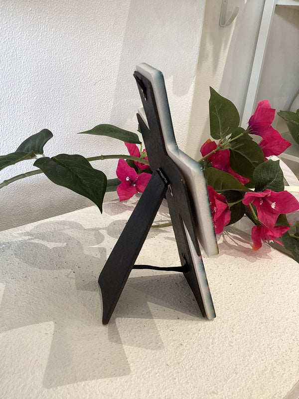 Ceramic Standing Cross - Mother Mary (Panagia), Joseph & Baby Jesus