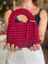 Greek Handmade Crochet Bag - Maroon