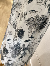 Rosette Slip Skirt - Slate Toile