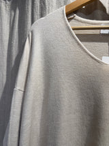 V Neck  Loose Fitting Jumper - Latte