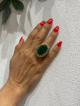 Hara Karamichali Stone Ring - Green Jade