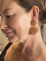 Hara Karamichali Earrings - Golden Coral