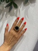 Hara Karamichali Stone Ring - Round Black Onyx