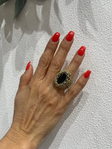 Hara Karamichali Stone Ring - Small Oval Black Onyx