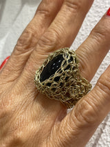 Hara Karamichali Stone Ring - Small Oval Black Onyx