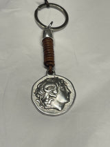 Leather Alexander the Great key ring