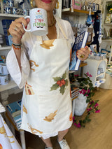 Greek Christmas Print Apron