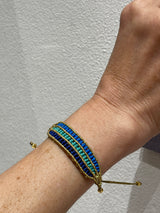 Macrame Handmade Bracelet - Tri Colour Blue