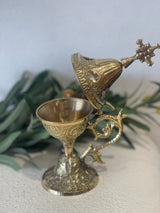 Thimiato - Large Traditional Ornate Orthodox - Polished Brass
