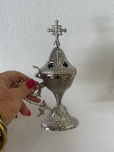 Thimiato - Large Traditional Ornate Orthodox - Silver