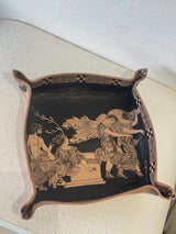 Greek Leather Vide Poche/Tray Large - The Abduction of the Daughters of Leucippus