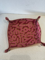 Greek Leather Vide Poche/Tray Large - Greek Alphabet