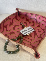 Greek Leather Vide Poche/Tray Large - Greek Alphabet