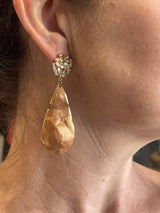 Tina Kotsonis Teardrop Earrings - Orange & Gold