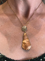 Tina Kotsonis Teardrop Necklace - Orange & Gold